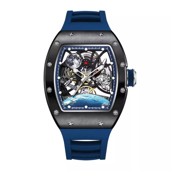 Relógio Masculino Singularity Deep Space Blue – Esportivo Premium com Design Espacial